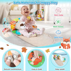 URMYWO Tummy Time Mat - 4 in 1 Cozy Tummy Time & Seated Support Pillow, Tummy Time Pillow for Newborn 0-12 Months, Infant Baby Sit Me Up Floor Seat Early Sensory Development Gifts Tummy Time Play Toys