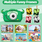 Goopow Kids Camera Toys for 3-8 Year Old Girls Boys,Children Digital Video Camcorder Camera with Cartoon Soft Cover, Best Chritmas Birthday Festival Gift for Kids - 32G SD Card Included