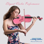 1/2 Fiddle Pink Colored Premium Violin Outfit for Beginners Adults Kids With 5 Color Fingering Tape- Handcrafted Student Beginner Violin.