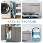 MoreFeel Collapsible Baby Bathtub for Newborn with Thermometer & 1 Hooded Towel & 1 Soft Floating Cushion,Portable Travel Bathtub with Drain Hole, Durable Foldable Baby Tubs for Infants to Toddler