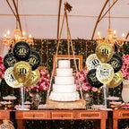 TONIFUL 4 Set Black Gold Balloon Stand Kit for Birthday Decorations for 40th,Balloon Centerpieces for Table Party Decorations Cheers to 40 Years Old Birthday for Men and Women