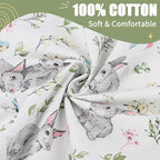 Baby Lounger Cover for Boys Girls, Reversible Baby Nest Cover, Adjustable Baby Lounger Replaceable Cover for Infant Newborn, Portable and Machine Washable, Cotton Green Rabbit Cover Only