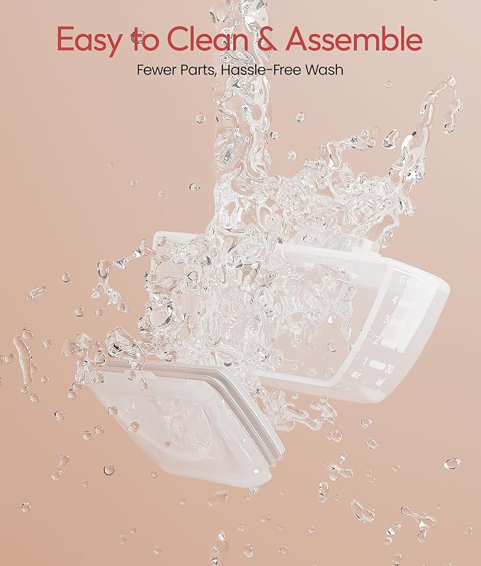 NCVI Heated Hands Free Breast Pump, 360° Warm Wearable Breastfeeding Pump, -300 mmHg Hospital-Grade Suction, 2000mAh Long Battery, 4 Modes & 9 Levels, Leakproof Design, Slim & Quiet, 19–28mm Flanges