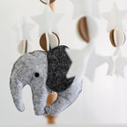 Sorrel + Fern Scandinavian Elephant Baby Crib Mobile - Grey, Portable, Hanging Mobile for Newborns, Parents, Gift-givers