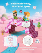 VEVOR Magnetic Blocks, 100 PCS Princess Castle Set, Magnetic Building Cubes for Kids, STEM Montessori Sensory Toys for Christmas Birthday Gift, Construction Stacking Toy for 3+ Years Old Boys & Girls