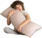 Pharmedoc Body Pillow, Pregnancy Pillows, Side Sleeper Pillow, Long, Memory Foam Pillow, Mocha