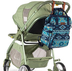 Wrangler Aztec Backpack Organized Daypack Travel Baby Bag with Stroller Strap and Side Bottle Pockets