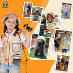Kids Explorer Kit with Safari Vest & Hat for 3-12 Year Old Boys & Girls - Safari Costume & Dress Up as Zoo Keeper, Paleontologist - Giftable Outdoor Adventure Kit for Kids + Adventure Book