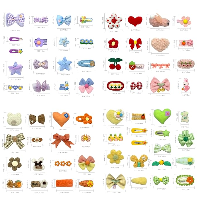 Hair Clips for Girls 68 Pcs Bundle No Slip Assorted Barrettes for Kids Bows Cute Hair Accessories for Little Girls Teens Toddlers Child Kids Gifts