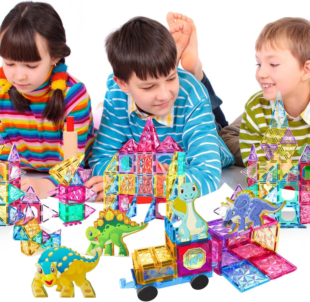 Jasonwell 110PCS Magnetic Tiles Building Blocks Set for Boys Girls Preschool Educational Magnet Construction Kit Stacking STEM Toys Christmas Birthday Gifts for Kids Toddlers 3 4 5 6 7 8 9 + Year Old