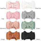 CÉLLOT 8 Pcs Super Stretchy Soft Handmade Headbands with Double Bows Head Wrap Nylon Hair Accessories For Newborn Babies Girls Infants Toddlers