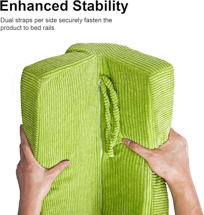 Bed Rail Bumpers Protector, Hospital Bed Rails Padding, Loft Beds and Bunk Beds Bumpers Protector, Premium Soft Memory Foam - Anti-Bump | Fall Prevention, Size 35.4 x 5.5 x 7.9 Inches, Green