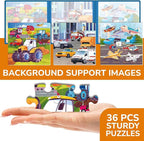 QUOKKA Magnetic Toddler Puzzles Ages 2-4 – 24 Pieces Kids Puzzles Ages 3-5 – Travel Games and Toys for Kids 4-6 Boys and Girls – Learning Transport Car Airplane Road Trip Activities