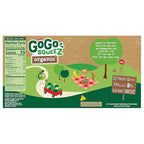 GoGo squeeZ Organic Applesauce and Fruit Puree, Apple Apple, 3.2 oz (Pack of 12), Unsweetened Organic Fruit Snacks for Kids, Gluten Free, Nut Free and Dairy Free, Recloseable Cap, BPA Free Pouches