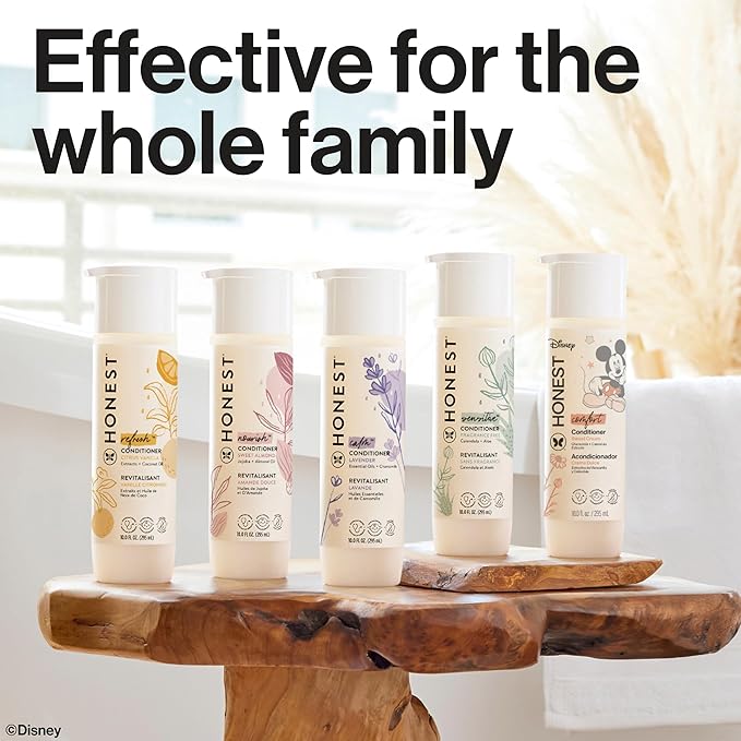 The Honest Company 2-in-1 Cleansing Shampoo + Body Wash I Gentle Enough for Baby I Dermatologist Tested, Tear-free, Hypoallergenic I Disney’s Mickey Mouse Comfort Sweet Cream, 10 fl oz