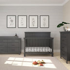 Child Craft Universal Changing Table Toppers, Attach to Dresser for Diapering Surface (Midnight Gray)