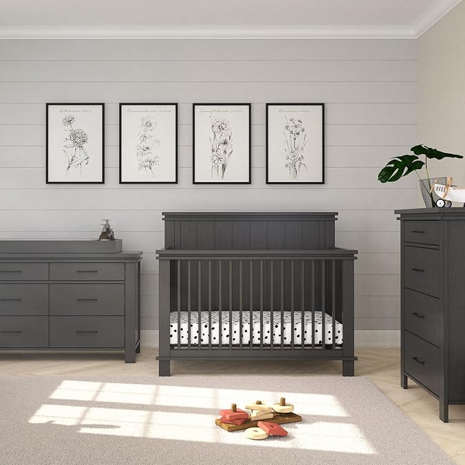 Child Craft Universal Changing Table Toppers, Attach to Dresser for Diapering Surface (Midnight Gray)