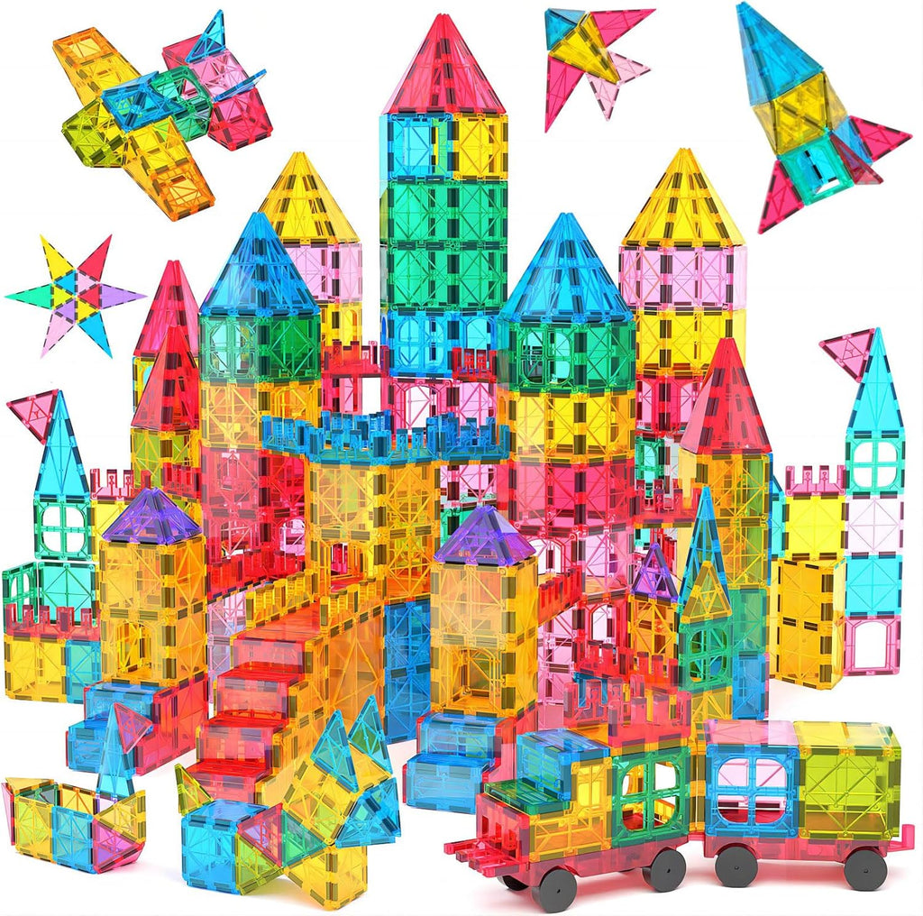 Jasonwell 108PCS Magnetic Tiles Building Blocks Set for Boys Girls Preschool Educational Magnet Construction Kit Stacking STEM Toys Christmas Birthday Gifts for Kids Toddlers 3 4 5 6 7 8 9 + Year Old