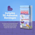 BioSwiss Bandages, Transportation Shaped Self Adhesive Bandage, Latex Free Sterile Wound Care, Fun First Aid Kit Supplies for Kids, 50 Count
