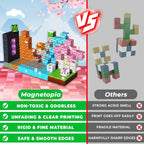 Magnetic Blocks - 150PCS Magnetic Building Block Cubes Dark Forest Glacier Castle, Magnet Toy Building Sets for Kids Age 3+, STEM Stacking Construction Toys Easter Gift for Boys Girls Age 4-8, 8-12