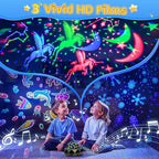 PIKOY Kids Night Light Projector,15 Colors+15 White Noise+3 Films+Remote+AUTO Timer Projector Night Light for Kids Room,Rechargeable Star Lights for Ceiling,Gifts Star Projector Lights for Bedroom