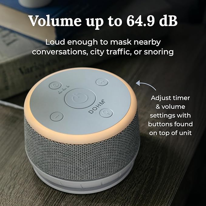 Yogasleep Dohm Nova White Noise Sound Machine, Better Sleep for Babies & Adults. Includes Night Light, 10 Fan Speeds & Calming Pink Noise for Louder Noise Masking. Noise Canceling for Office Privacy.