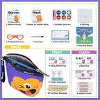 StBernard Kids First Aid Kit, EDC Mini Portable Medical Kit with Cute Bandages, Tools for Children's Daily Boo-Boos, Suits for Home, School, Camping, Hiking, Cub Scouts, Backpacking (Purple)