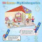 Interactive Search and Find Activity Books for Kids Ages 3-5, Toddler Travel Games Toys for Car Airplane, Road Trip Activities for Kids 4-8, Educational Preschool Learning Toys Gift with a Talking Pen