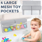 Bath Kneeler and Elbow Rest Pad Set - Comfortable 1.5” Thick Baby Bath Kneeler Pads with Toys Organizer, Non-Slip Knee Arm Support Bathtub Mat, Quick-Drying Kneeling Pad for Baby Bath Time