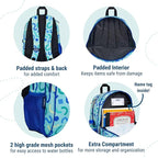 Wildkin 15-inch Kids Backpack – Durable, Padded, Adjustable for School & Travel - Confetti Blue