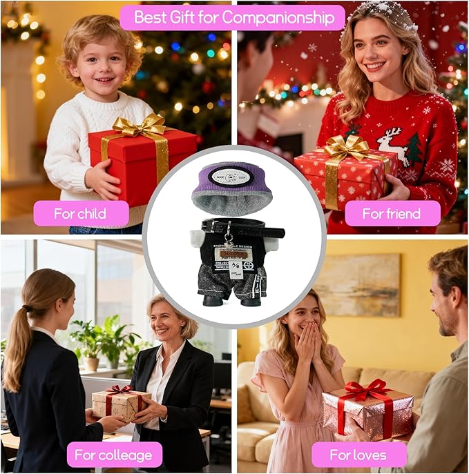 Labu-Clothes-bu Designer for 17cm Doll Clothes and Accessories，5-Piece Stylish Outfit Set with Hat/T-Shirt/Jeans/Belt/Shoes