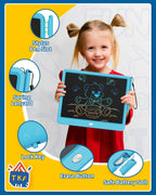 TEKFUN Large Screen 12inch LCD Writing Tablet with Anti-Lost Stylus, Erasable Doodle Board No Mess Drawing Pad, Car Trip Travel Toys for Kids, Birthday Gift for 3 4 5 6 7 Girls Boys