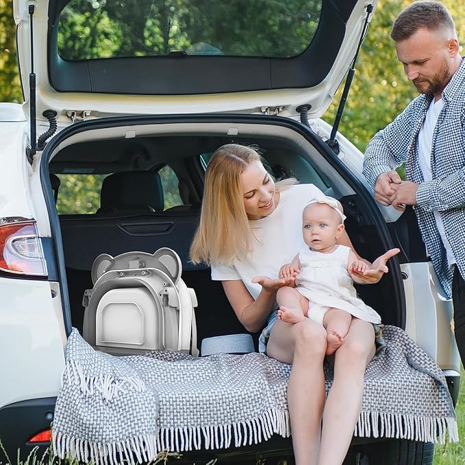 TPN Collapsible Baby Bathtub, Baby Bath Tub with Soft Cushion & Real-Time Thermometer, Baby Bathtub Infant to Toddler Tub (0-36 Months), Portable Travel Baby Tubs for Newborns (Grey)