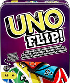 Mattel Games UNO FLIP! Family Card Game, with 112 Cards in a Sturdy Storage Tin, Makes a Great Gift for 7 Year Olds and Up