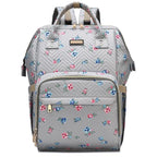 Diaper Bag Backpack for Women, Baby Bags for Girls,Diaper Bag with Changing Pad, and Insulated Pockets-Grey Flowers