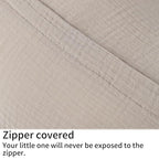 Onacosht Muslin Nursing Pillow Cover Soft 100% Cotton Feeding Pillow Slipcover Fits Standard Infant Nursing Pillow for Baby Boy and Girl, Fog