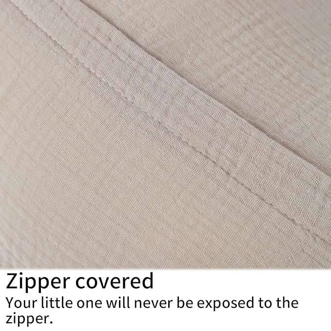 Onacosht Muslin Nursing Pillow Cover Soft 100% Cotton Feeding Pillow Slipcover Fits Standard Infant Nursing Pillow for Baby Boy and Girl, Fog