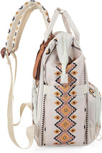 Wrangler Diaper Bag Backpack Aztec Travel Backpack Purses Western Multi-Function Baby Bags for Mom with Waterproof Insulated Pockets