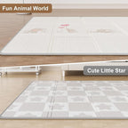 Baby Play Mat, 59x59 Inch Foldable Play Mats for Babies and Toddlers, Waterproof & Anti-Slip Reversible Portable Baby Floor Crawling Mat Foam Playmat for Tummy Time