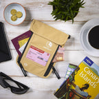 VENTURE 4TH Passport Holder Neck Wallet with RFID Blocking Nylon Lining - Hidden Neck Pouch for Travel (Beige)