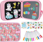 Erasable Book Doodle Set for Kids,Magic Drawing Book for Kids,Reusable Drawing Book 12 Watercolor Pens 14 Page Drawing,Road Trip Car Game Writing Painting Set for Boys and Girls