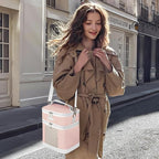 Mancro Breast Milk Cooler Travel Bag with Ice Pack, Double Layer Baby Bottle Cooler Bag Fits 6 Bottles Up to 9 Ounces,Insulated Bottle Bags for Daycare & Travel,Pink