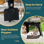 Pamo Babe Travel Crib Lightweight Baby Playard with Mattress Compact Play Yard with Detachable Legs