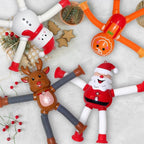 Christmas LED Pop Tubes Light Up 4 Pcs Sensory Fidget Toys, Telescopic Suction Cup Santa Toys Autism Christmas Party Favors Game Prizes Goody Bags Stocking Stuffers Treats for Kids 3+ (Christmas)