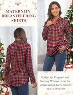 Joymom Maternity Rolled Long Sleeve Nursing Tops Tunic Blouses Breastfeeding