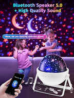 Star Projector for Kids Room, 15 Colors+Bluetooth Music Star Night Light Projector for Bedroom,360°Rotating+AUTO Timer Kids Night Light, Remote Star Projector Lights for Bedroom,Boy Girls Baby Gifts