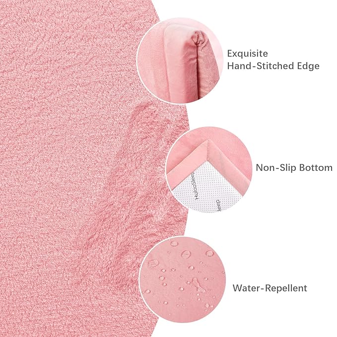 Baby Play Mat for Floor,1.3" Thick Elasti-Foam 74×50 Playpen Mat for Toddlers Infant kids,Water-Repellent Soft Coral Velvet for Tummy Time, Non-Slip Backing for Crawling,Tatami Style(Pink)