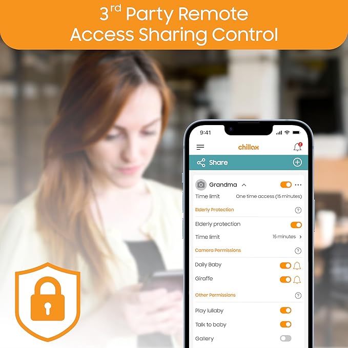 CHILLAX Giraffe Pro Max Baby Monitor, 1080p Full HD Camera with 5” 720p Screen, Privacy Mode, Flexible Gooseneck, Auto-Dimming LED, Two-Way Talk, and Night Vision, Video with Camera and Audio