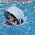 Mambo Baby Floats with Canopy &Tail, Non-Inflatable Baby Swim Float for Pool Add Tail Avoid Flip Swim Trainer Infant Floats for Toddler Boys Girls(B53039WI0009-BB09)