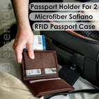 2 Passport Holder - Travel Essentials, RFID Blocking Wallet Credit Card Organiser, Plain Accessories Slim Cover For Men & Women